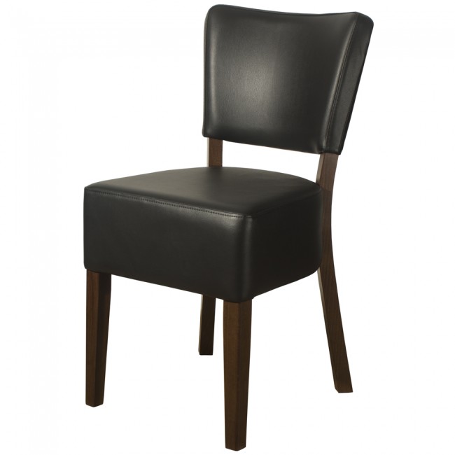 LEATHER RESTAURANT CHAIRS BLACK 1970